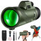 Telescopio monocular HD de alta potencia de 80 x 100 para adultos con adaptador de smartphone y trípode para observación de aves de largo alcance, caza, coches de carreras, senderismo
