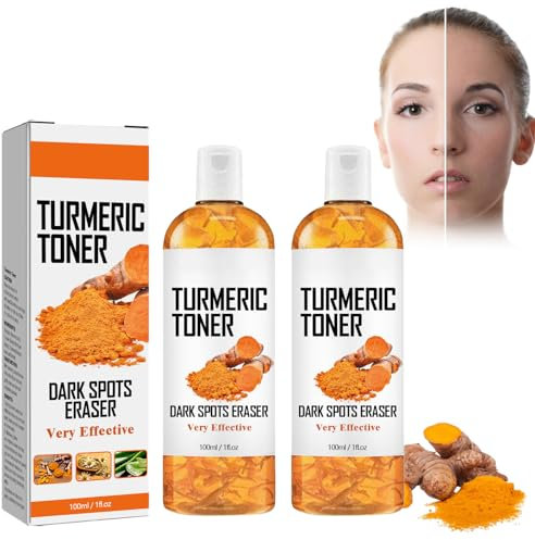Dyceittdia 2pcs Kurkuma Toner, Kurkuma Gesichtstoner, Verdunkelndes Tiefe Hydratation, Straffend & feuchtigkeitsspendend, Feuchtigkeitsspendendes Gesichtswasser, 2pcs*100ml, serums1