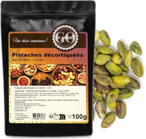 Pistaches décortiquées non salées (crues) 100 g - LA PLANTIGO