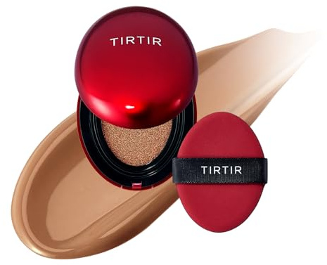 TIRTIR Mask Fit Red Cushion Foundation | Volle Deckkraft, Leicht & Hautnah, Satin Glow Finish | Koreanisches Cushion Make-up, Tattoo-Abdeckung, Aufbauend (0,15 Fl Oz), 37C Almond
