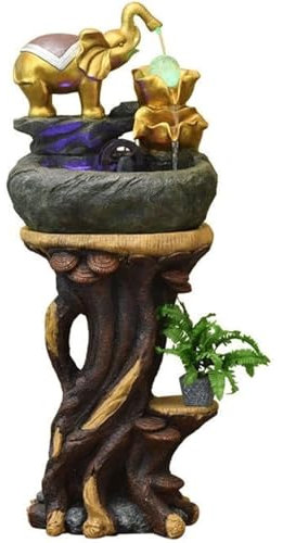 Elephant Decorative Indoor Freestanding Fountain with Rolling Ball Circulating Water Landscape Ornaments Water Fountain