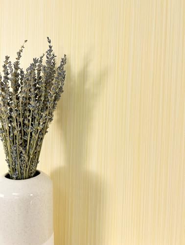 NEWROOM Papier peint Jaune Couleur Unie Intissé - Moderne Jaune pastel Structure Bandes Couleur Unie