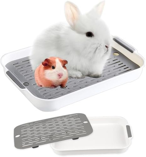 Naisfei Rabbit Toilet, Cat Litter Tray, Robust, Travel, Portable, Foldable, Waterproof, Easy to Clean, Black, Large, Suitable for Rabbit Owners