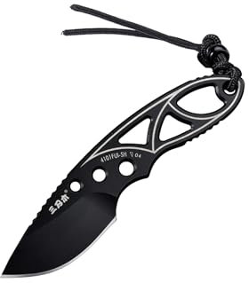 Sanrenmu Fixed Blade Messer Compact Full Tang Mini 4 Zoll Tasche EDC Messer 12C27 Klinge für EDC Outdoor Camping Wandern (Schwarz)