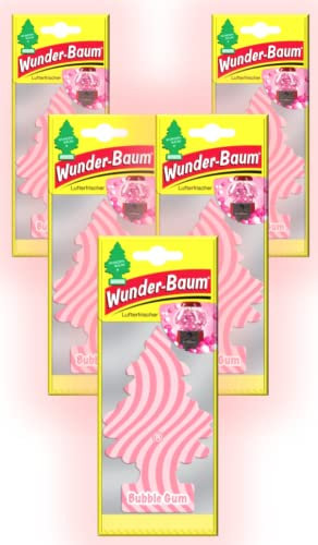 Wunder-Baum Autoduft Lufterfrischer Duftbaum Düfte 5 Stück + Stift light-tribe (Bubble Gum)