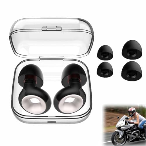 Earplugs,Earplugs,Wind Noise & Ear Ringing Reduction,Earplugs for Sleep,Super Soft Reusable Silicone Ear Plugs,Comfy Reusable Noise-Reducing Earplugs,for Sleeping,Traveling,Learning (Black)