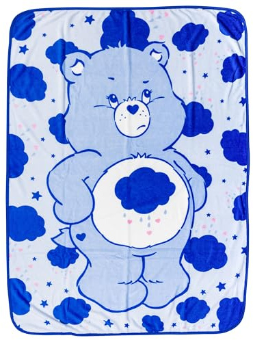 Silver Buffalo Care Bears Grumpy Bear 45 x 60 Fleece Throw, Soft and Cozy Blanket, 185 GSM