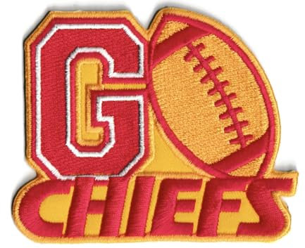 Aufnäher mit Chiefs-Logo, bestickt, American Football-Fan, Lieblings-Team, zum Aufbügeln oder Aufnähen