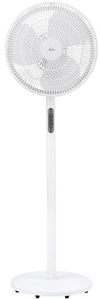 JATA JVVP3062 - Ventilador de Pie. Ventilador Oscilante con Mando. 50 W. 3 Aspas de 40 cm de diámetro. 3 Velocidades. Altura Ajustable hasta 125 cm. 2663,4 m3/h. 51 dB. Silencioso. Cabezal Inclinable