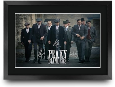 HWC Trading Peaky Blinders Scene 1 Geschenke Gedrucktes Signiertes Autogramm Foto für Fans von Fernsehn Memorabilien - A3 Gerahmt