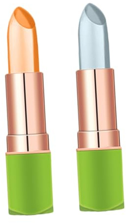 DEARMAMY 2 Pièces Soin Des Lèvres Changeant De Couleur Avec Extrait De Plantain Rouge à Lèvres Thermochromique Outil De Beauté Pour Hydrater