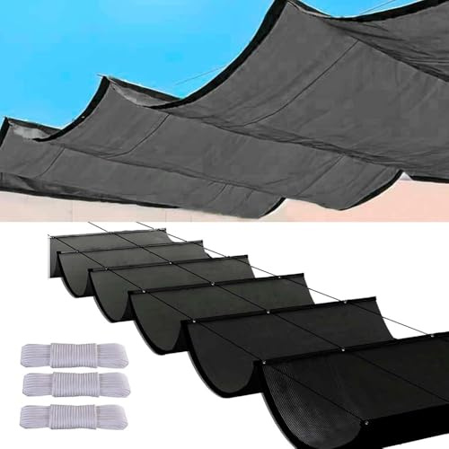 YSZBD Retractable Wave Sun Shade Sail Sail Shades For Garden Garden Sail Canopy Waterproof Pergola Canopy Runners Pergola Cover(#2,2.5x8M)