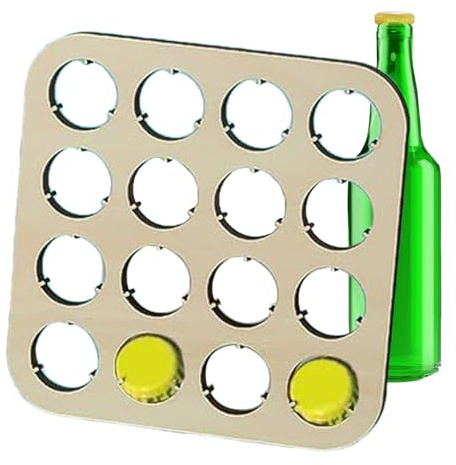 Beer Cap Coasters Bottle Cap Storage Tray 16-Slot Decoration | Square Beer Cover Collecting Board for Men Collectors Wall Shelf Desk Living Room Bedroom Workplace Birthday