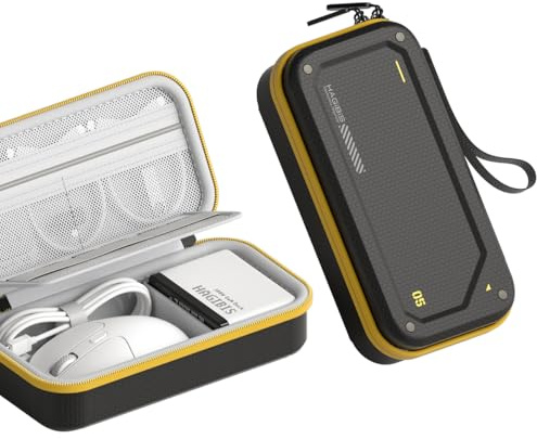 Hagibis Custodia da viaggio per organizzare elettronicamente, custodia rigida in EVA, custodia portatile per mouse, caricabatterie, cavi, power bank, schede SD, dischi flash USB, accessori (nero)