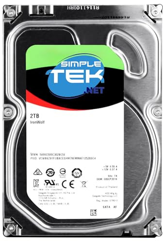 SIMPLETEK - Disco Rigido Interno HDD 2 TB (2000 GB) 3.5 Pollici SATA III CMR per Sistemi NAS, RAID e PC Desktop