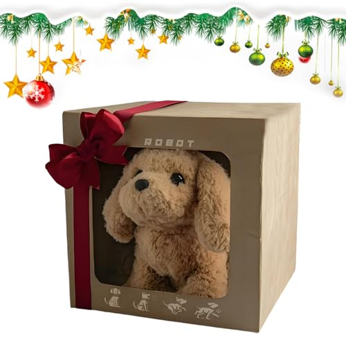 My Realistic Robot Puppy Dog, Electronic Interactive Stuffed Dog Plush, Features Sounds And Reactions - Walking, Barking, Tail Wagging, Present For Boys Girls Birthday Present 2 3 4 5 Years Old