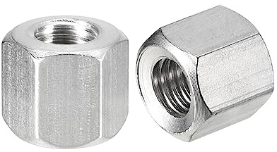 QUARKZMAN Sechskantmuttern M8 x 1,25-Steigung 12mm Distanzmuffen | 10 Stück Langen Verlängerungsmutter 304 Edelstahl Metrische Sechskantstangen-Langmutter