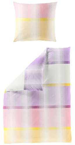 Bierbaum Bettwäsche 4121, Mako-Satin, 100% Baumwolle, Designed in Germany, bunt 90, 135x200 + 80x80 cm, mit Reißverschluss, 1 Bettbezug und 1 Kissenbezug