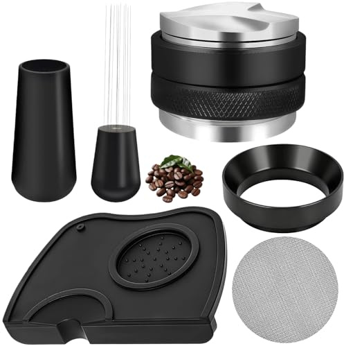 NUANJUYU Complete 51mm Espresso Kit: Distributor, WDT Tool, Screen & Mat