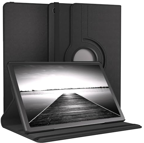 EAZY CASE - Tablet Hülle für Samsung Galaxy Tab A11 Plus Schutzhülle 11 Zoll Smart Cover Tablet Case Rotationcase zum Aufstellen Klapphülle 360° drehbar mit Standfunktion Tasche Kunstleder Schwarz