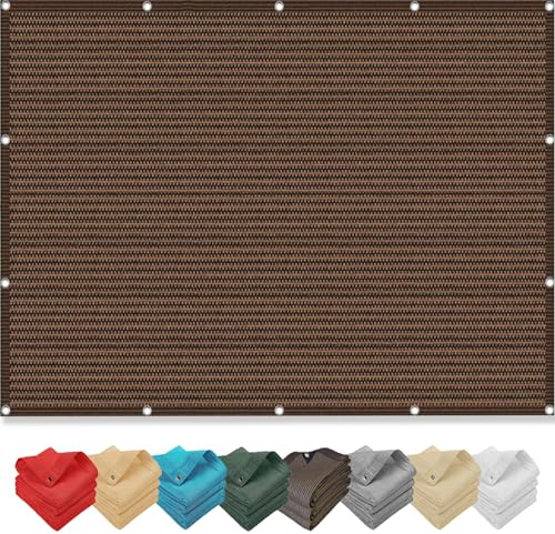 Sichtschutz Zaun 230 x 500 cm Atmungsaktiv Blickdichte Wetterfest Und Uv-Schutz, Einfache Installation, Balkonumspannung Zaun mit Ösen Kabelbinder für Balkon, Braun
