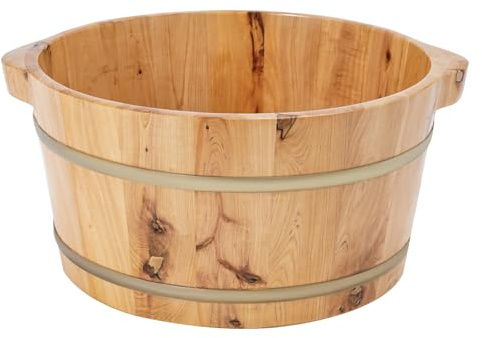 Bañera para pies, piscina para pies, bañera de madera natural, multifuncional para pedicura, masaje de pies y relajación, ideal para casa, sauna, spa, hotel y familias