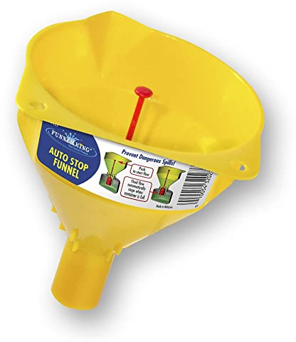 Wirthco 32027 Funnel King Auto Stop Polypropylene Funnel, 16 Oz, Yellow