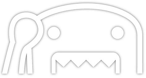 easydruck24de Aufkleber DOMO-KUN, weiß, 18x9cm, Art. Nr. kfz427 w, außenklebend für Auto, LKW, Motorrad, Moped, Mofa, Roller, Fahrzeuge, UV- und witterungsbeständig, für Waschanlagen geeignet