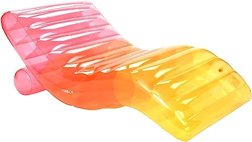 FUNBOY Riesige, aufblasbare Luxus-Klare, Chaiseliege, Pool Float, perfekt für eine Sommer-Pool-Party RBWCHAIR Chaiseliege, transparent