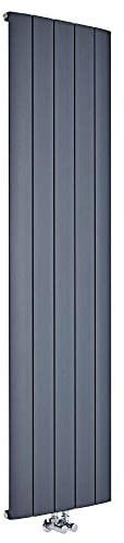 Milano Skye Anthracite Vertical Single Flat Panel Aluminium Radiator - 1800mm x 470mm