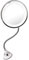 Flexible Mirror Espejo, Espejo Aumento Ventosa 10x, Espejo Ducha Afeitado Antivaho, Espejo de Maquillaje Aumento,con Luz LED e Ventosa Fuerte, 360 ° Giratorio Flexible