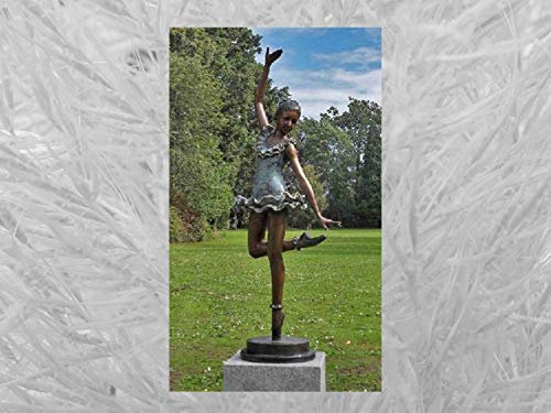 IDYL Bronze-Skulptur Ballerina | 138x56x36 cm | Klassische Bronze-Figur handgefertigt | Gartenskulptur oder Wohnbereich-Dekoration | Hochwertiges Kunsthandwerk | Wetterfest
