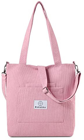 Makukke Umhängetasche Damen - Cord Schultertasche Damen Handtasche, Shopper Damen Henkeltasche für Büro Schule Einkauf Reise