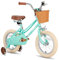 JOYSTAR 16 Zoll Kinderfahrrad für Kleinkinder 5-7 Jahre Mädchen, Mädchenfahrrad mit Stützrädern & Korb, Kinderfahrrad Grün