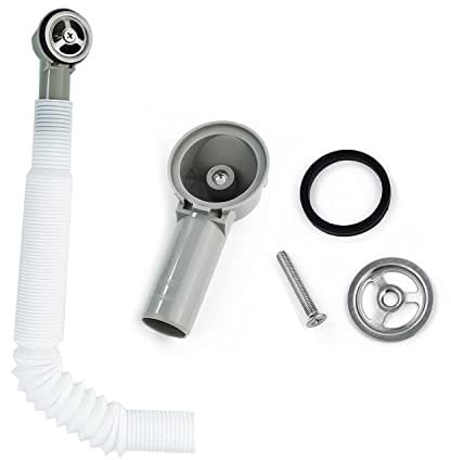 Qrity 1 Pedazo Tubos de Rebosadero, Tubo de Rebosadero para Lavabo Extensible, Interfaz redondo (Tamaño: 41x41mm) Longitud del Tubo 250 mm, Diámetro 26 mm (Diámetro Interior: 21 mm)