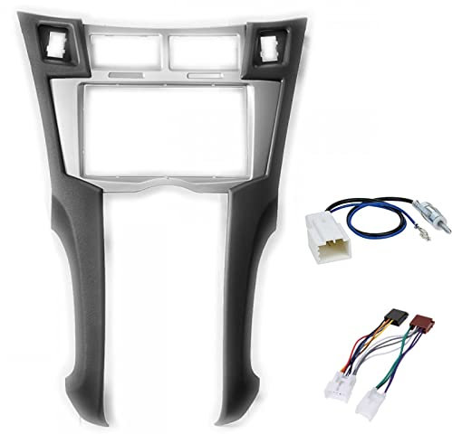 2 DIN Autoradio Radioblende RadioRahmen, Antennenadapter, ISO-Anschlusskabel, kompatibel mit Toyota Yaris, Vits, Platz 2005-2010