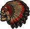 Samunshi Indian Chief Skull Totenkopf Aufkleber Autoaufkleber für Motorrad Fahrrad Roller oder Auto Sticker Schädel Totenschädel (20x19cm Indian Chief Skull Totenkopf)