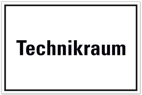 Schild Technikraum 30cm x 20cm hergestellt aus robustem PVC stoß und kratzfest Hinweisschild Technikraum mit UV-Schutz einfach anzubringen dank selbstklebender Rückseite