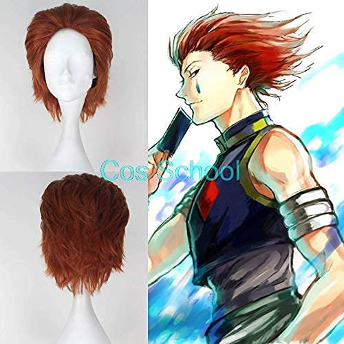 Cosplay Wig Cos School Hunter x Hunter Hisoka Cosplay Perücken Braun Kurze Kurze Hisoka Perücke Zubehör Phantom Strumpf Hisoka Kostüme