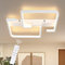 CBJKTX Deckenlampe LED Deckenleuchte Wohnzimmer 35W Dimmbar Wohnzimmerlampe Modern mit Fernbedienung Weiß Schlafzimmerlampe aus Metall Quadratisch Design Lampe für Schlafzimmer Küche flur