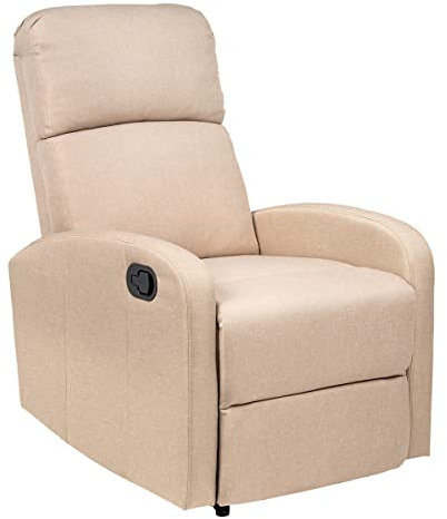 Gremium Poltrona Relax Reclinabile a Letto Con Seduta Ergonomica In Tessuto, Schienale Regolabile e Doppio Cuscino Per Arredo Salotto, Soggiorno e Ufficio
