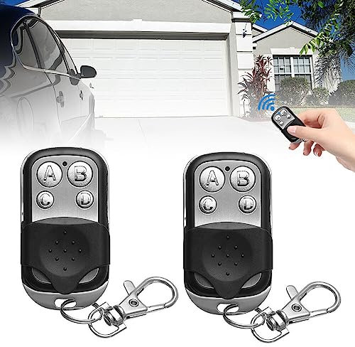 Gobesty 2 Stück Universal Garagentor Fernbedienung, 433 MHz Garagentoröffner Handsender Fernbedienung Klonen Garagentor Gate Transmitter für Schalter Licht, Garagentor, Rollladenschalter