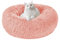 Hundebett Katzenbett Flauschig Rund aus Plüsch - Donut Kuscheliges Hundekissen Hundekorb Waschbar S/M/L/XL/XXL für Kleine, Mittelgroße und Große Hunde, Katzen und Andere Haustiere (M-50cm, Rosa)