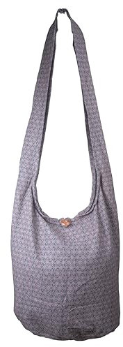 CCcollections Umhängetasche aus Baumwolle, große Boho-Hippie-Hobo-Handtasche mit 40 Drucken – Unisex-Umhängetasche (Small Star Grey Beige)