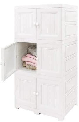 ABBAware Multi-Purpose Storage Unit, Cupboard, Cabinet with 3 Extra Large Compartments 68 x 48 x 134cm (430L), White