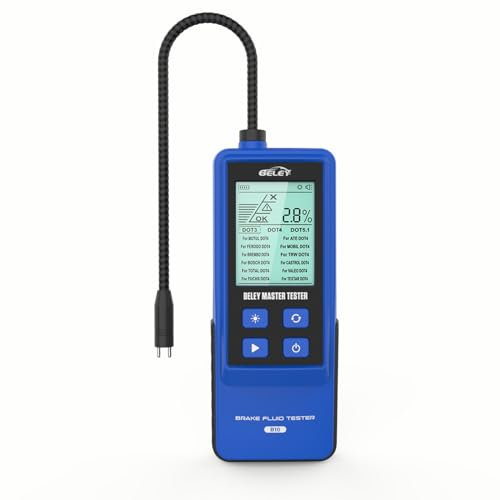BELEY Automotive Bremsflüssigkeitstester Bremsflüssigkeitsprüfer Auto - Digitale Bremsflüssigkeit Siedepunkt Messgerät für DOT3 DOT4 DOT5.1 mit 2,8 LCD-Bildschirm & Hochpräziser Sonde (AS502 Upgrade)