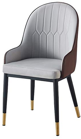 Küche Esszimmermöbel Stühle Esszimmerstühle PU-Lederstühle mit schwarzen Metallbeinen mit Armlehnen und Rückenlehne für Wohnzimmer Schlafzimmer Küche Esszimmer Hotel (Farbe: B)