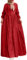 Bluelucon Gebetskleidung für Frauen,Eleganter langärmliges plissiertes Kaftan Krepp Ballonärmel Abaya Kleid einfarbig Knöpfe abaya für Damen,Islamischer Naher Osten Dubai Türkei Maxi Rot,3XL
