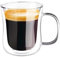 CAPACITEA Clear Mug with Handle, Heat Resistant Double Wall Insulated Mug, 250ml for Hot and Cold Drinks Juice Tea Cappuccino