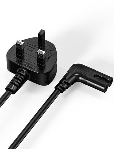 Power Cable Compatible with Samsumg TV 3M, Mellbree Right Angle Suitable for Awkward Space Figure 8 Power Cable Compatible with Samsung, LG, Panasonic TV Black